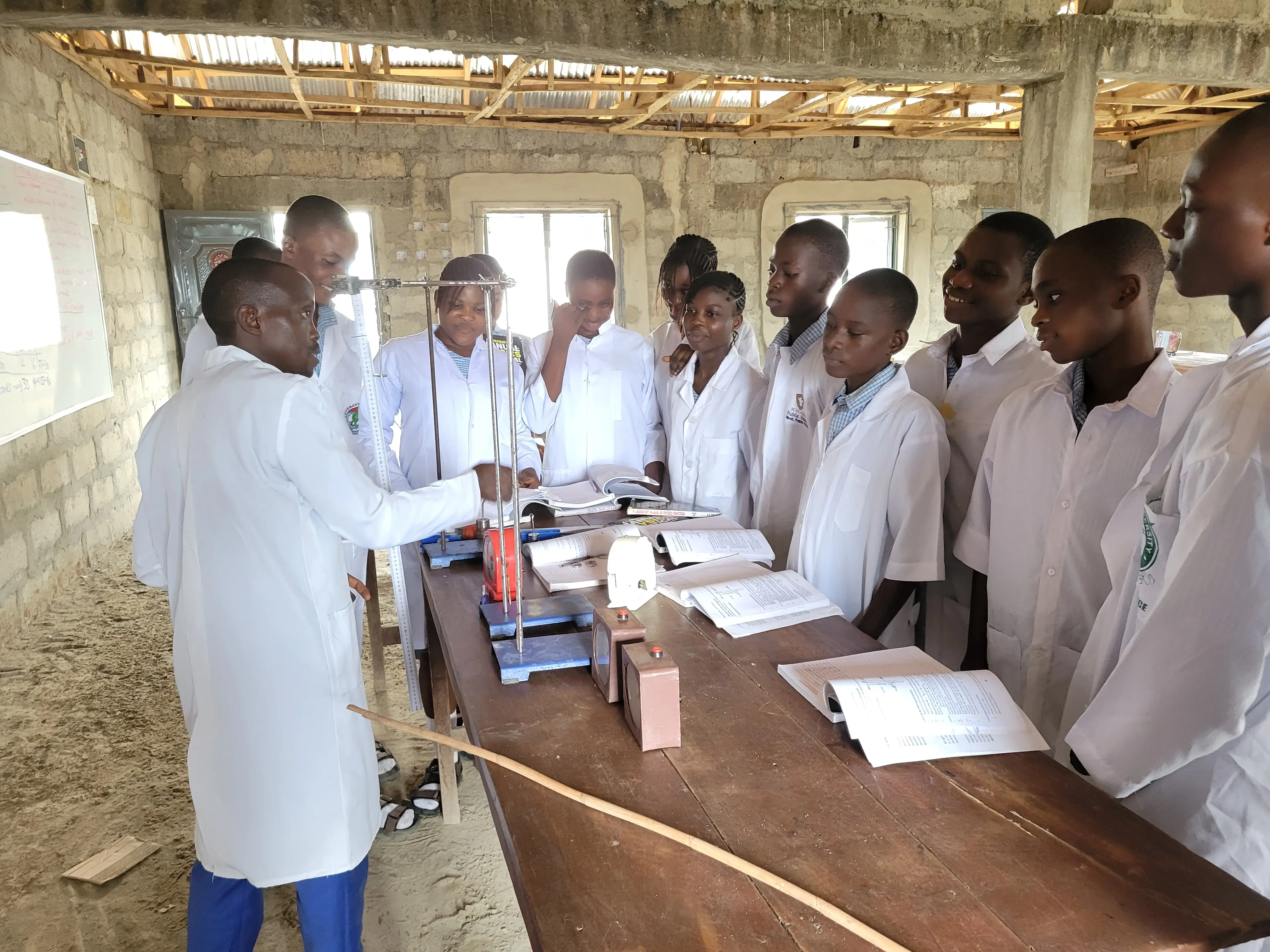 Students in science laboratory